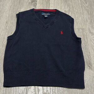 POLO Ralph Lauren cotton V- neck vest size 3T navy with red horse logo
